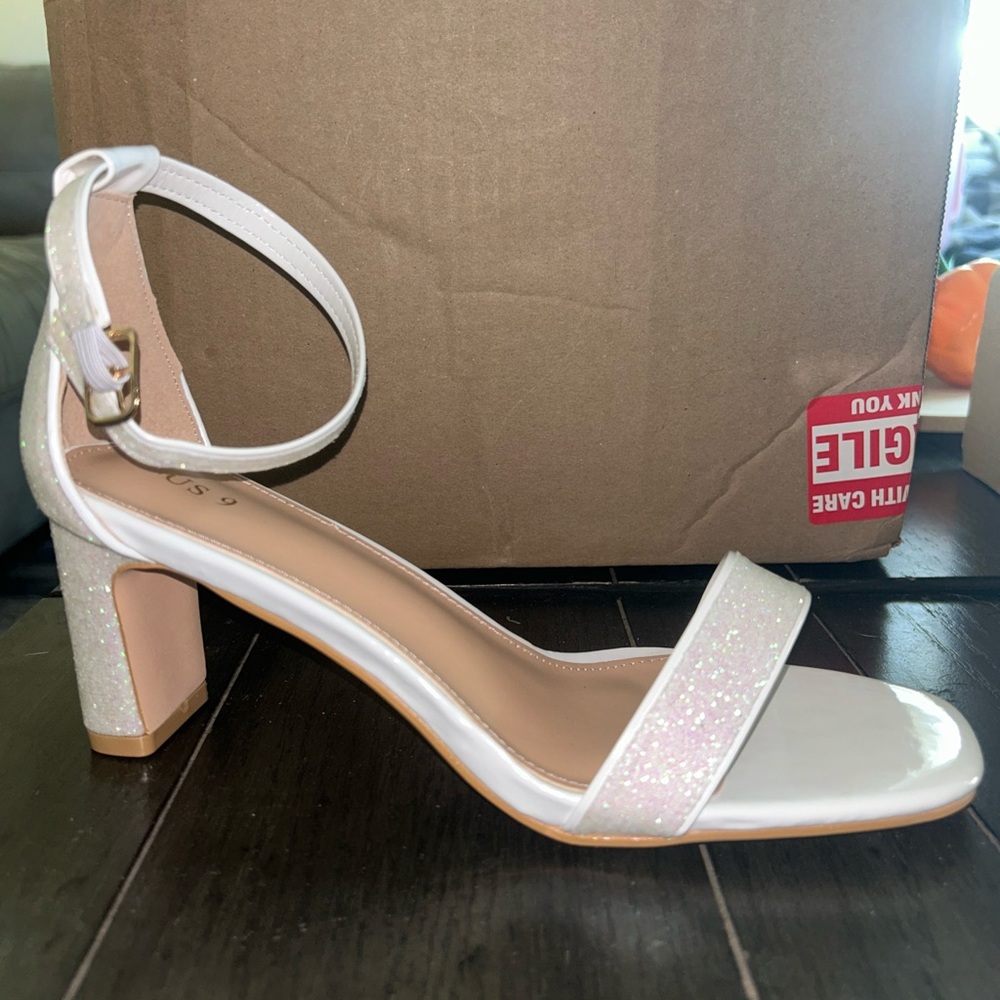 White Glitter Heel size 9